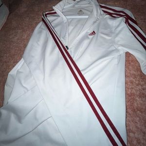 Men’s medium adidas white and red sports sweater